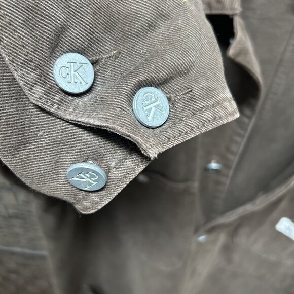 Calvin Klein Vintage Mens Denim chocolate Brown Jacket Size XL - Picture 7 of 9